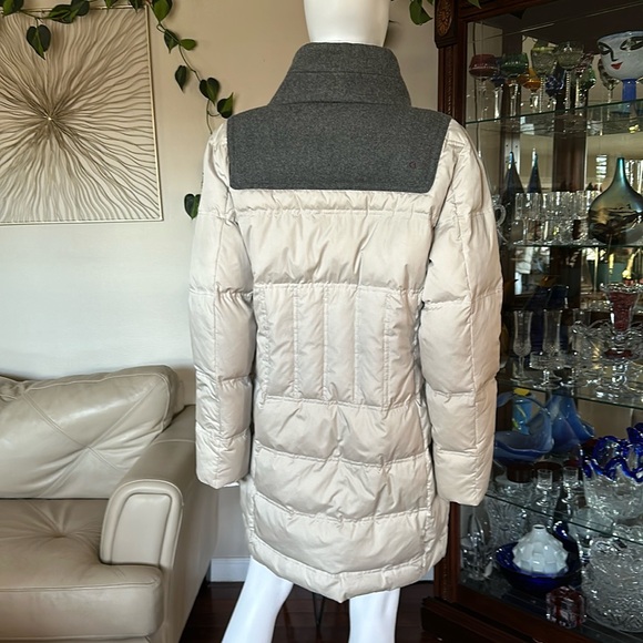 Comma Winter Down Coat Off White/ Gray EU Size 40 - Picture 6 of 11